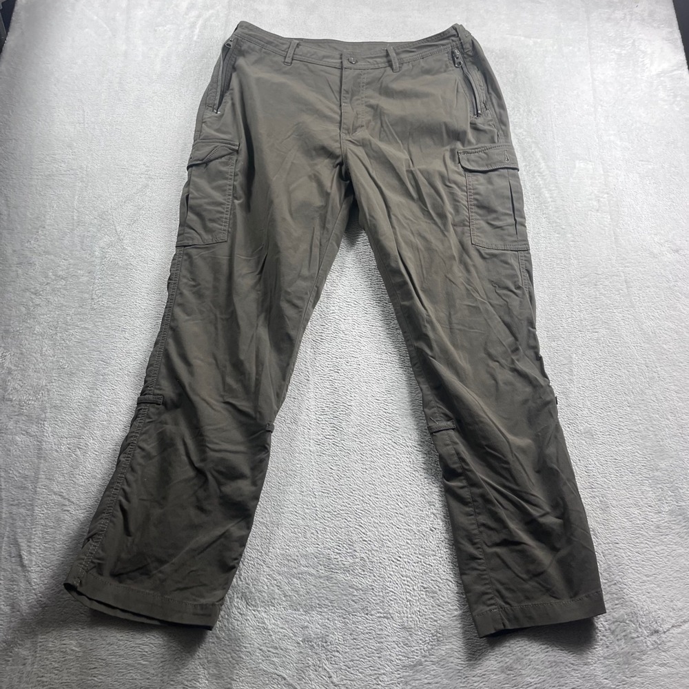 Clothing Arts P^cubed Pick-Pocket Proof Travel Cargo Pants Olive Green Womens 14